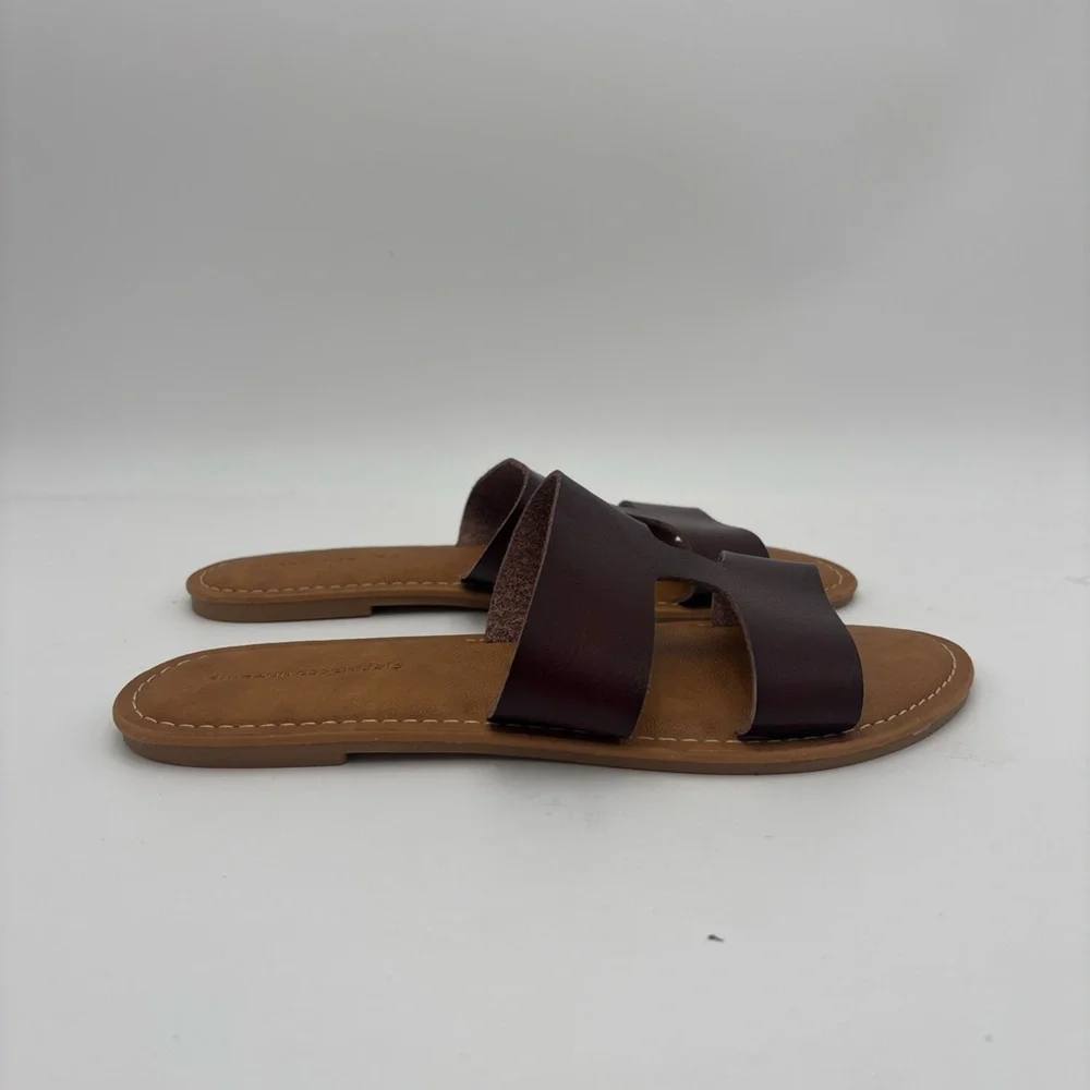 🍍3 For 25🍍Women’s Double Strap Slide Sandals in Dark Brown, No Tags